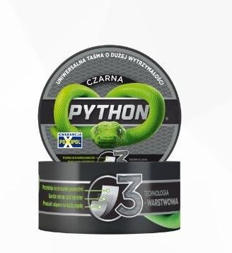 TAŚMA DUCT TAPE PYTHON CZARNA 44MM*9M POXIPOL TAŚMA DUCT TAPE PYTHON CZARNA 44MM*9M POXIPOL