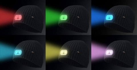 CZAPKA Z LATARKA LED RGB GRAFITOWA NEO CZAPKA Z LATARKA LED RGB GRAFITOWA NEO