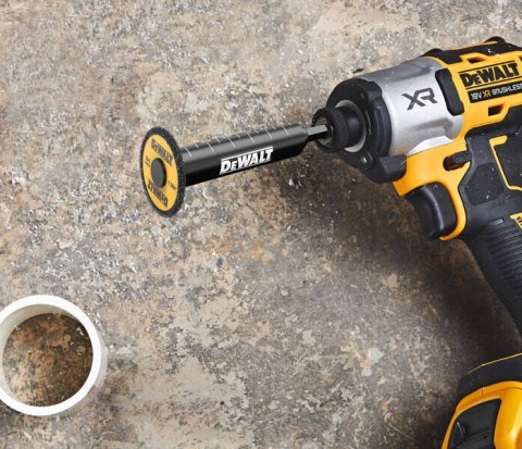 PRZYSTAWKA DO PODCINANIA Z TARCZĄ DIAMENTOWĄ I UCHWYTEM 1/4' DEWALT PRZYSTAWKA DO PODCINANIA Z TARCZĄ DIAMENTOWĄ I UCHWYTEM 1/4' DEWALT