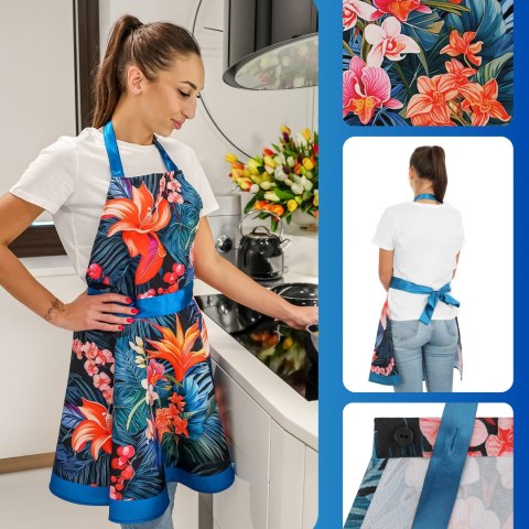 Nitly Paradise Blue - Fartuch Sukienka - prezent Dzień Kobiet Dzień Matki Nitly Paradise Blue - Fartuch Sukienka - prezent Dzień Kobiet Dzień Matki