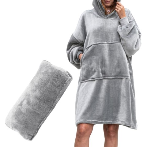 Bluzair Bluza Koc Hoodie Oversize Polska Jasnoszara Bluzair Bluza Koc Hoodie Oversize Polska Jasnoszara