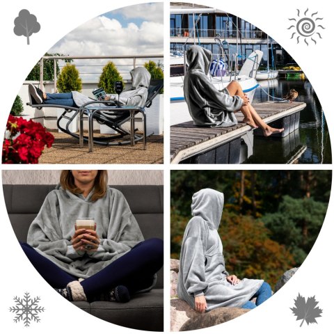 Bluzair Bluza Koc Hoodie Oversize Polska Jasnoszara Bluzair Bluza Koc Hoodie Oversize Polska Jasnoszara