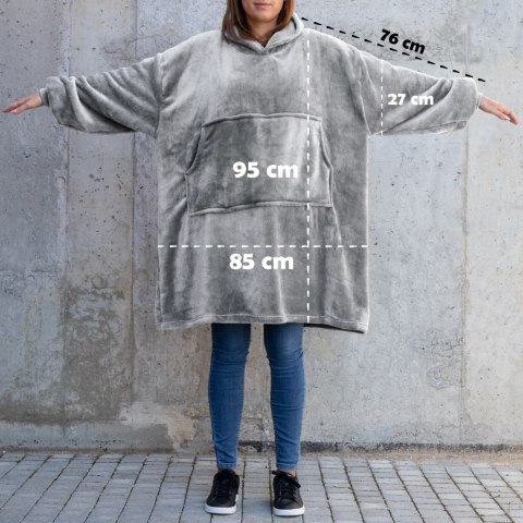 Bluzair Bluza Koc Hoodie Oversize Polska Jasnoszara Bluzair Bluza Koc Hoodie Oversize Polska Jasnoszara