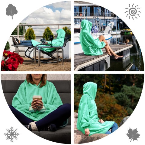 Bluzair Bluza Koc Hoodie Oversize Polska Miętowy Bluzair Bluza Koc Hoodie Oversize Polska Miętowy