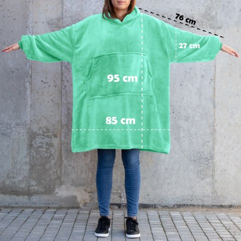 Bluzair Bluza Koc Hoodie Oversize Polska Miętowy Bluzair Bluza Koc Hoodie Oversize Polska Miętowy