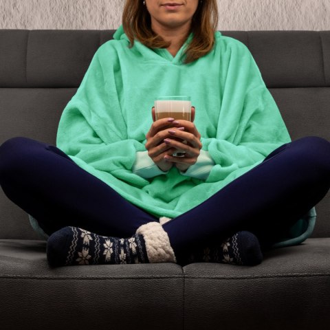Bluzair Bluza Koc Hoodie Oversize Polska Miętowy Bluzair Bluza Koc Hoodie Oversize Polska Miętowy