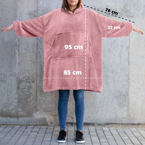 Bluzair Bluza Koc Hoodie Oversize Polska Różowy Bluzair Bluza Koc Hoodie Oversize Polska Różowy