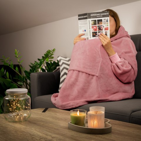 Bluzair Bluza Koc Hoodie Oversize Polska Różowy Bluzair Bluza Koc Hoodie Oversize Polska Różowy