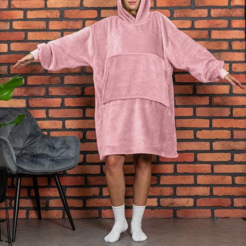 Bluzair Bluza Koc Hoodie Oversize Polska Różowy Bluzair Bluza Koc Hoodie Oversize Polska Różowy