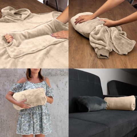 Bluzair Bluza Koc z Kapturem XXL Ciepła Jasny beż Bluzair Bluza Koc z Kapturem XXL Ciepła Jasny beż