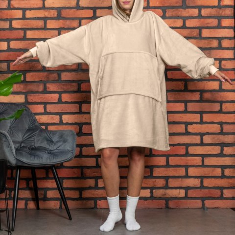 Bluzair Bluza Koc z Kapturem XXL Ciepła Jasny beż Bluzair Bluza Koc z Kapturem XXL Ciepła Jasny beż