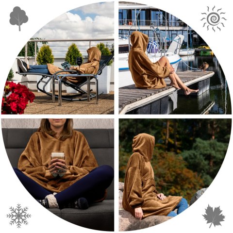Bluzair Bluza Koc z Kapturem XXL Ciepła Toffee 4w1 Bluzair Bluza Koc z Kapturem XXL Ciepła Toffee 4w1