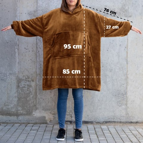 Bluzair Bluza Koc z Kapturem XXL Ciepła Toffee 4w1 Bluzair Bluza Koc z Kapturem XXL Ciepła Toffee 4w1