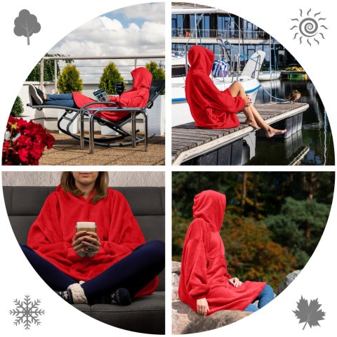 Bluzair SUPER MAMA - Bluza koc - Czerwony - prezent na dzień matki Bluzair SUPER MAMA - Bluza koc - Czerwony - prezent na dzień matki