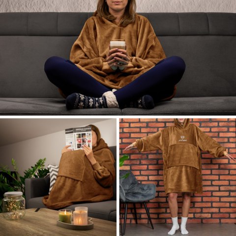 Bluzair SUPER MAMA - Bluza koc - Toffee - prezent na dzień matki Bluzair SUPER MAMA - Bluza koc - Toffee - prezent na dzień matki