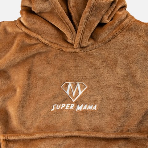 Bluzair SUPER MAMA - Bluza koc - Toffee - prezent na dzień matki Bluzair SUPER MAMA - Bluza koc - Toffee - prezent na dzień matki