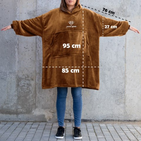 Bluzair SUPER MAMA - Bluza koc - Toffee - prezent na dzień matki Bluzair SUPER MAMA - Bluza koc - Toffee - prezent na dzień matki