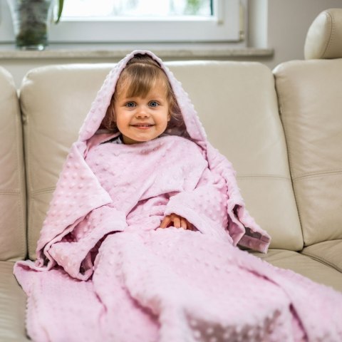 Kocyk do wózka fotelika samochodowego różowy minky Kocyk do wózka fotelika samochodowego różowy minky