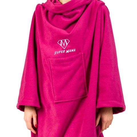 Kocyko-szlafrok SUPER MAMA - Fuksja - prezent na dzień matki Kocyko-szlafrok SUPER MAMA - Fuksja - prezent na dzień matki