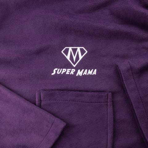 Kocyko-szlafrok SUPER MAMA - Śliwka - prezent na dzień matki Kocyko-szlafrok SUPER MAMA - Śliwka - prezent na dzień matki
