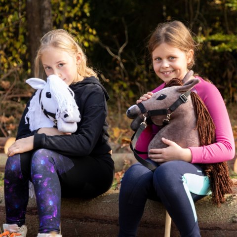 Biały konik hobby horse duży A3 kantar wodze HH Biały konik hobby horse duży A3 kantar wodze HH