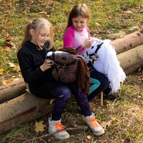 Biały konik hobby horse duży A3 kantar wodze HH Biały konik hobby horse duży A3 kantar wodze HH