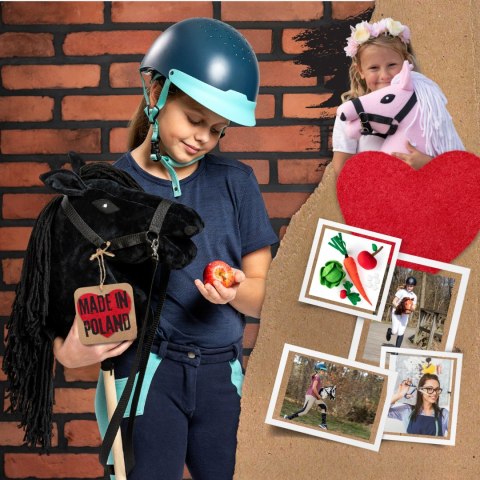 Czarny konik hobby horse duży A3 kantar kary HH Czarny konik hobby horse duży A3 kantar kary HH
