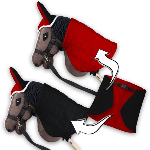 Derka dwustronna i nauszniki Skippi dla Hobby Horse - czerwono - czarna Derka dwustronna i nauszniki Skippi dla Hobby Horse - czerwono - czarna
