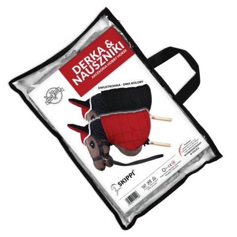 Derka dwustronna i nauszniki Skippi dla Hobby Horse - czerwono - czarna Derka dwustronna i nauszniki Skippi dla Hobby Horse - czerwono - czarna