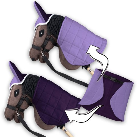 Derka dwustronna i nauszniki Skippi dla Hobby Horse - fioletowy