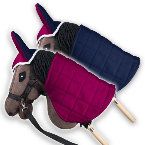 Derka dwustronna i nauszniki Skippi dla Hobby Horse- granatowa - ciemny róż Derka dwustronna i nauszniki Skippi dla Hobby Horse- granatowa - ciemny róż