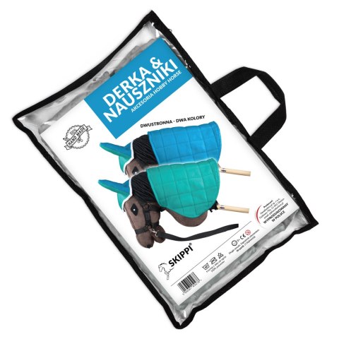 Derka dwustronna i nauszniki Skippi dla Hobby Horse - niebieska i miętowa Derka dwustronna i nauszniki Skippi dla Hobby Horse - niebieska i miętowa