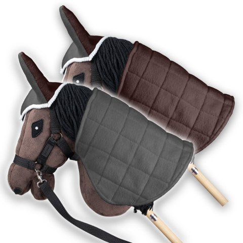 Derka dwustronna i nauszniki Skippi dla Hobby Horse - szary i brązowy Derka dwustronna i nauszniki Skippi dla Hobby Horse - szary i brązowy
