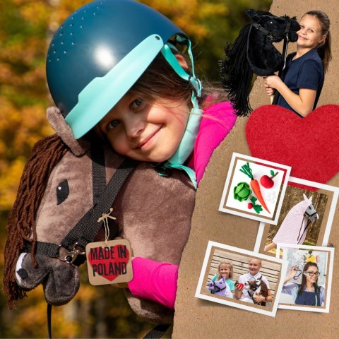 Kasztanowaty konik hobby horse duży A3 kantar HH Kasztanowaty konik hobby horse duży A3 kantar HH