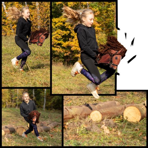 Konik na kiju z kantarem - Hobby Horse Skippi - Bursztyn - jak żywy - A3 Konik na kiju z kantarem - Hobby Horse Skippi - Bursztyn - jak żywy - A3