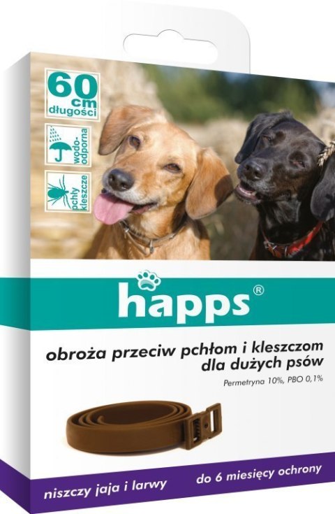 Obroża Przeciw Pchłom i Kleszczom dla Psów 60cm HAPPS Obroża Przeciw Pchłom i Kleszczom dla Psów 60cm HAPPS
