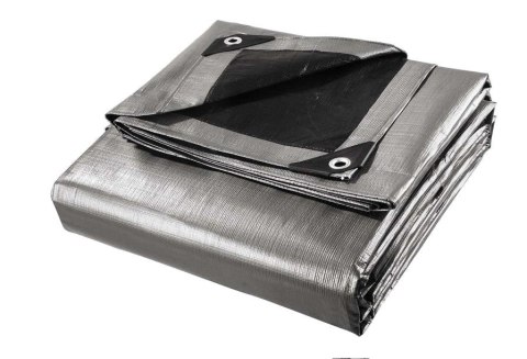 Plandeka Okryciowa 5x5 Srebrno-Czarna MEGA GRUBA 260g/m2 Plandeka Okryciowa 5x5 Srebrno-Czarna MEGA GRUBA 260g/m2