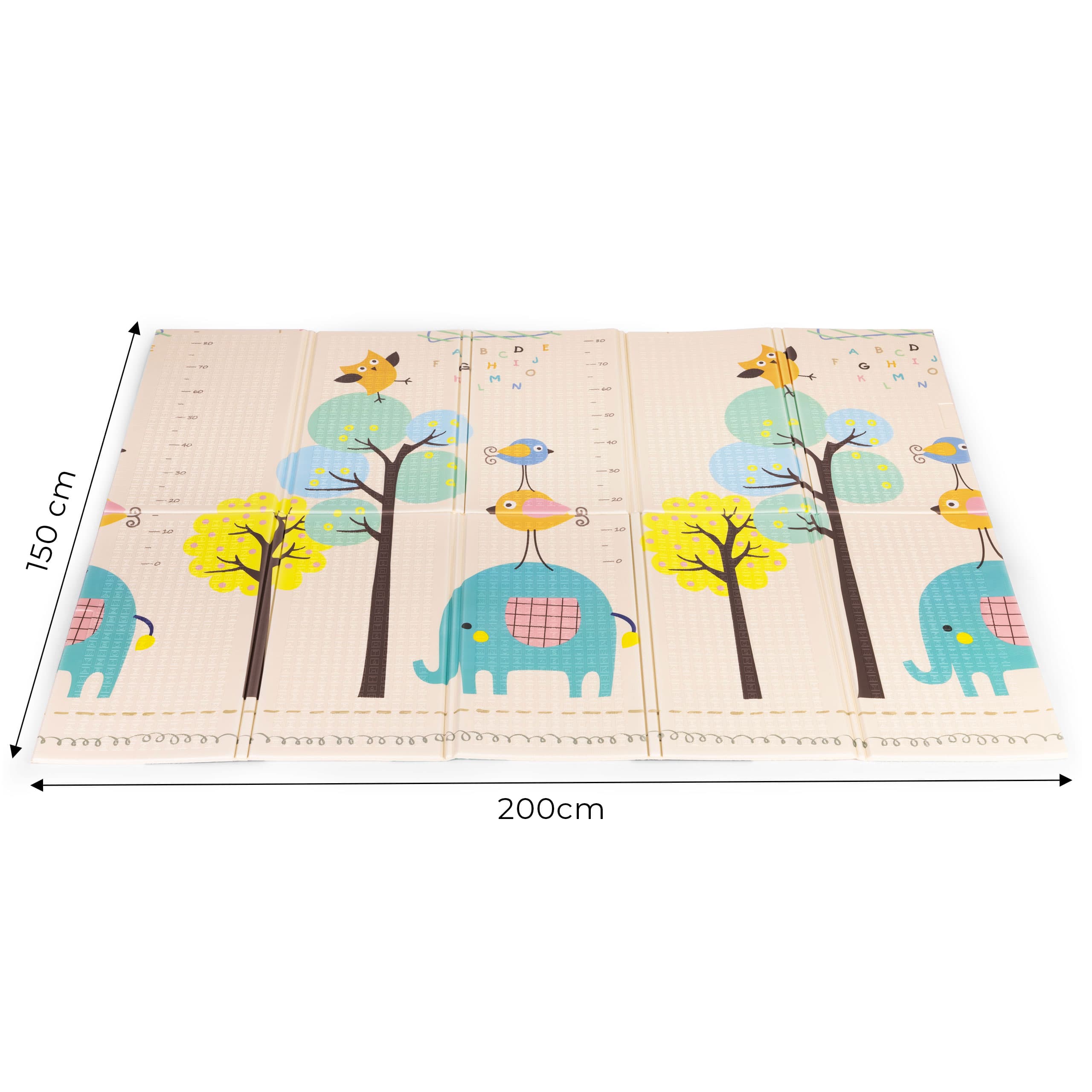 Mata piankowa dla dzieci 200x150 cm edukacyjna dwustronna składana miarka wzrostu alfabet ECOTOYS