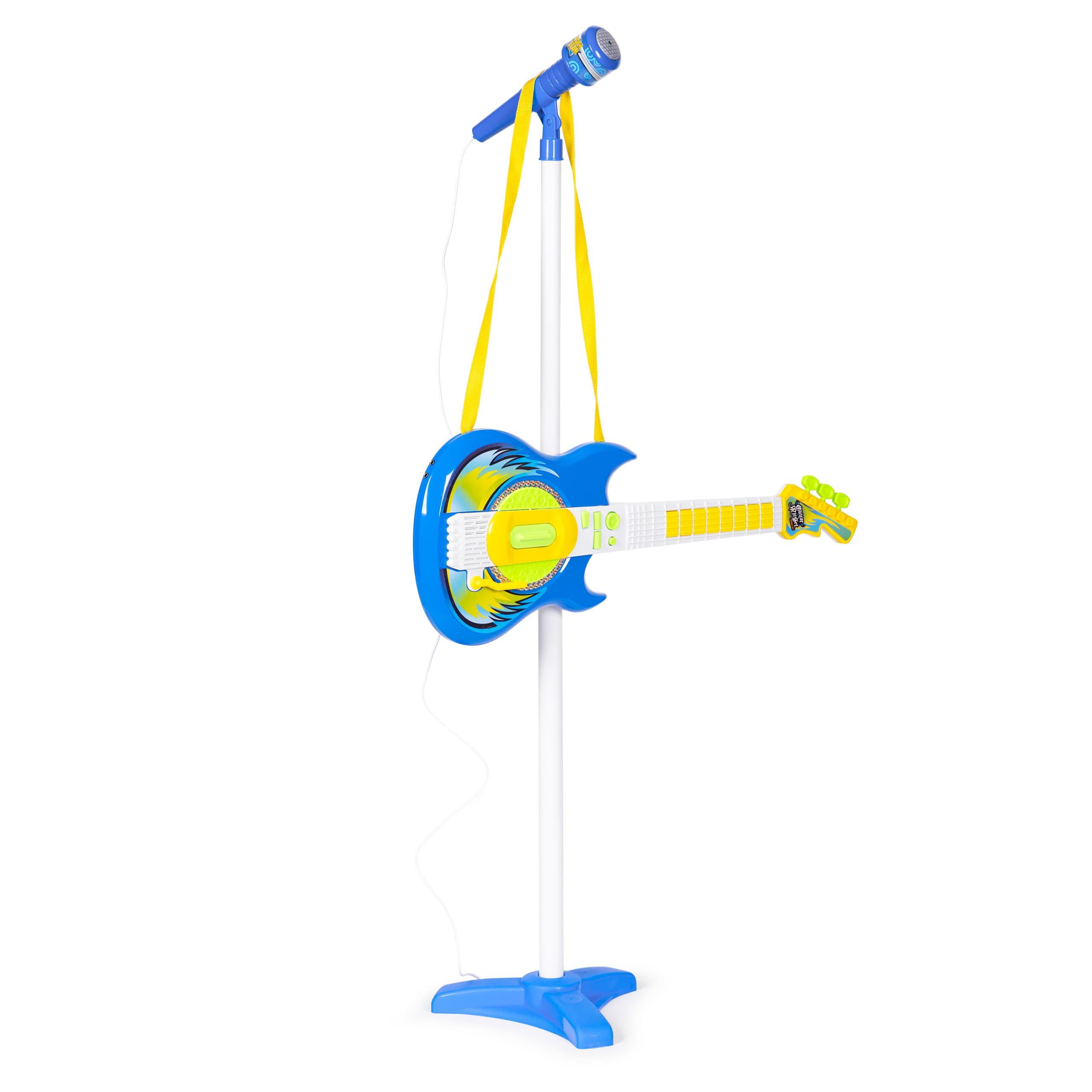 Zestaw gitara elektryczna mikrofon statyw dla dzieci MP3 - niebieska