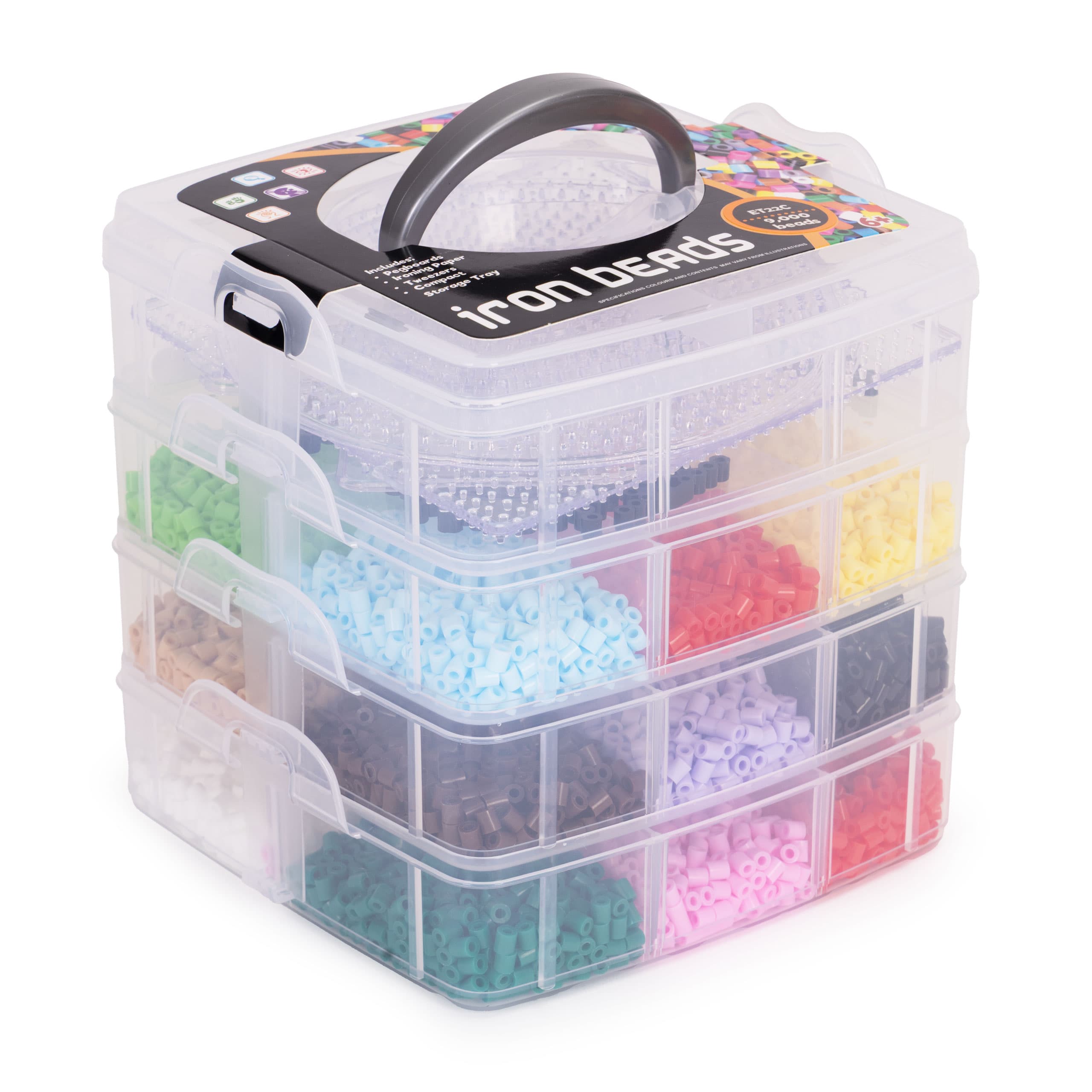 Koraliki do prasowania zestaw XXL 9000 sztuk kuferek szablony