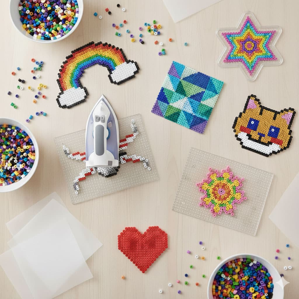 Koraliki do prasowania zestaw XXL 9000 sztuk kuferek szablony