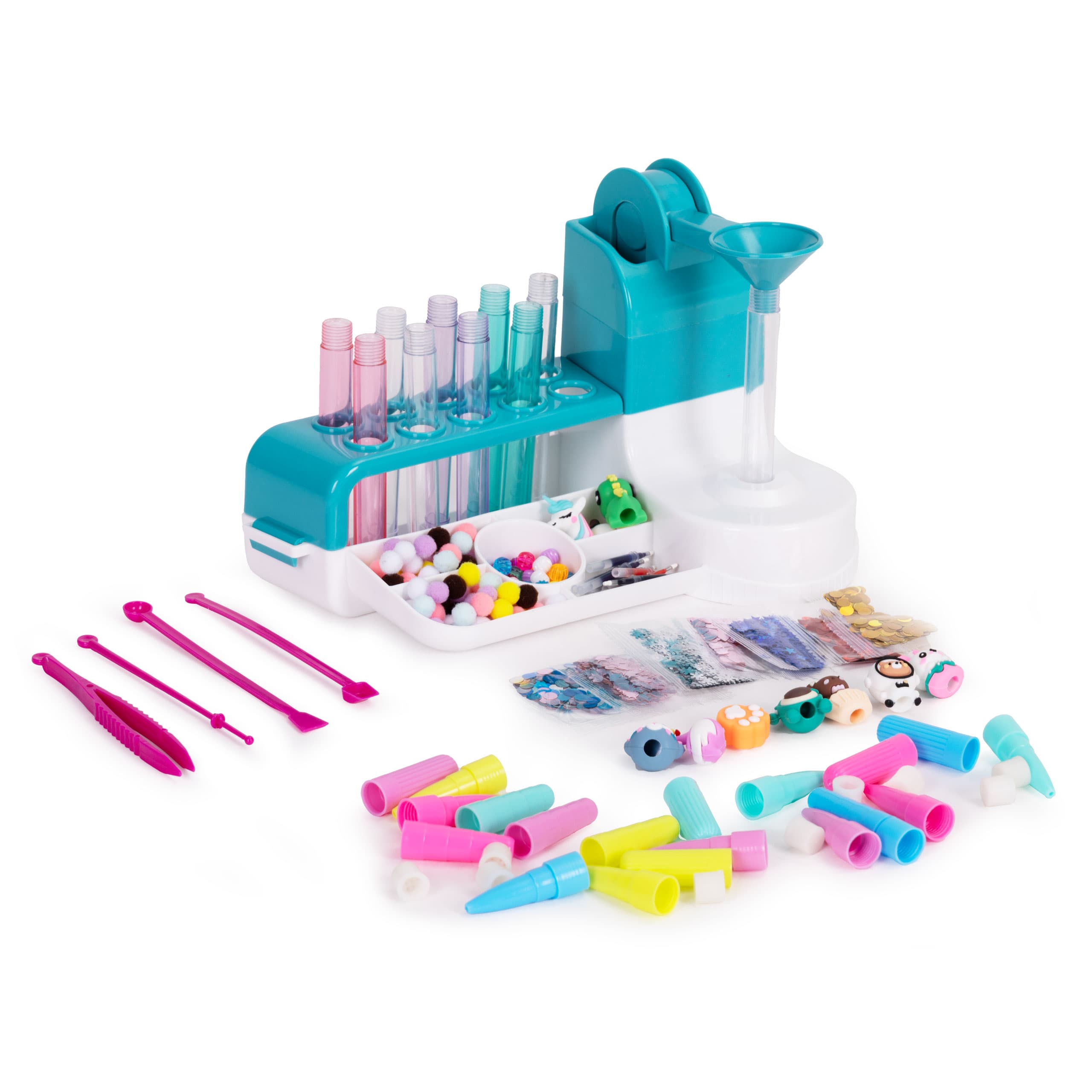 Zestaw do robienia długopisów fabryka pen creator DIY zwierzątka brokat koraliki pompony