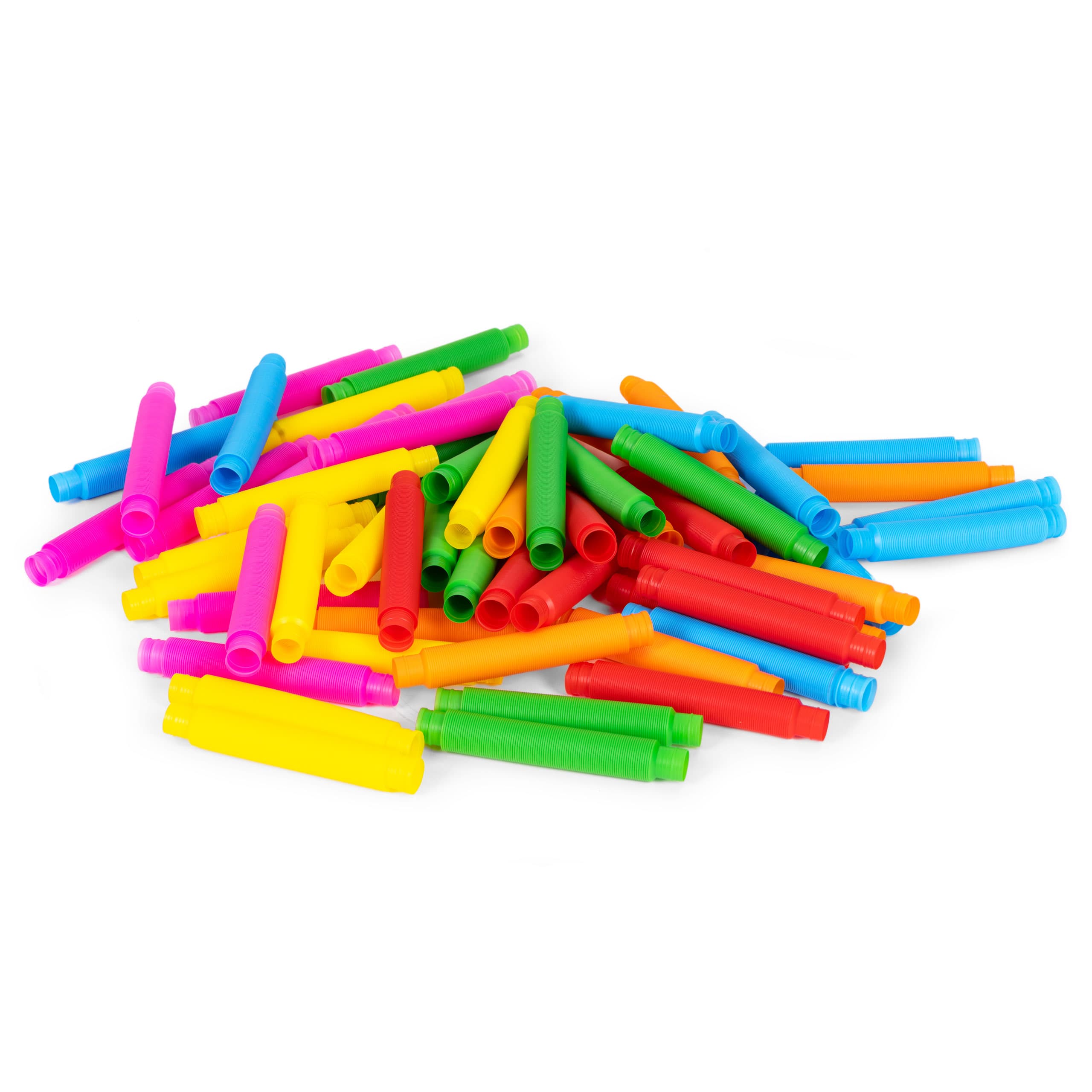 Kolorowe rurki sensoryczne pop tube dla dzieci tuby antystresowe do łączenia 60 sztuk