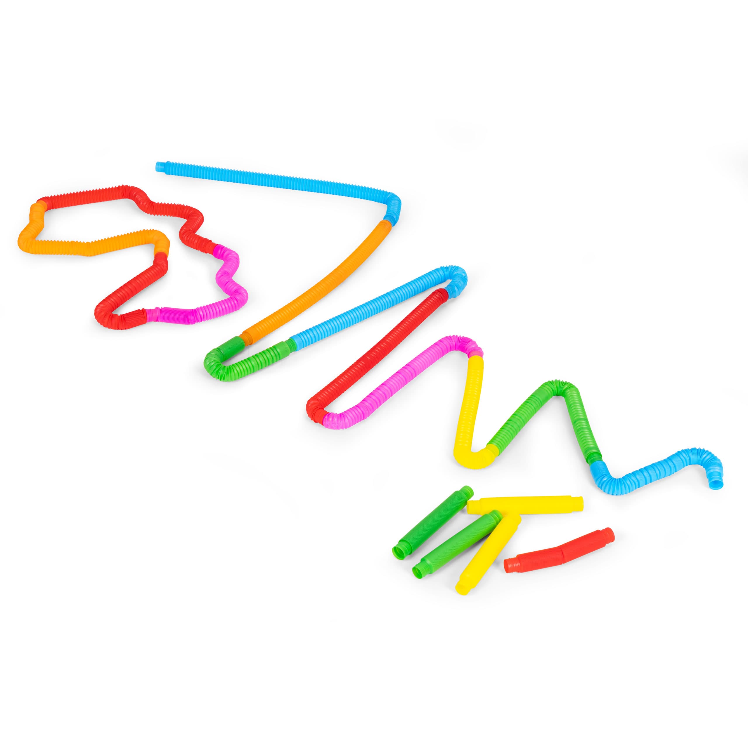 Kolorowe rurki sensoryczne pop tube dla dzieci tuby antystresowe do łączenia 60 sztuk