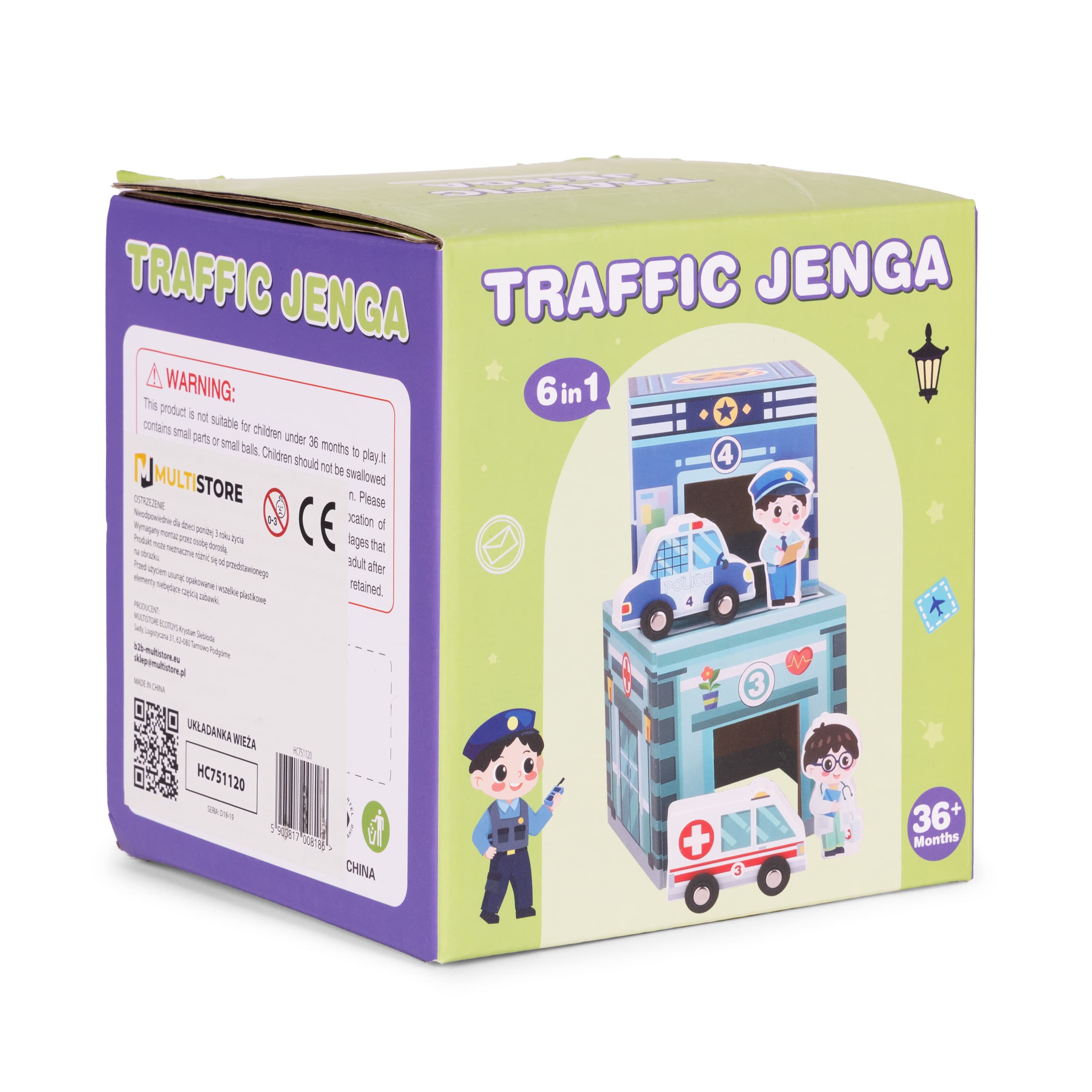 Wieża do układania piramida miasto sorter z figurkami i pojazdami 18 elementów