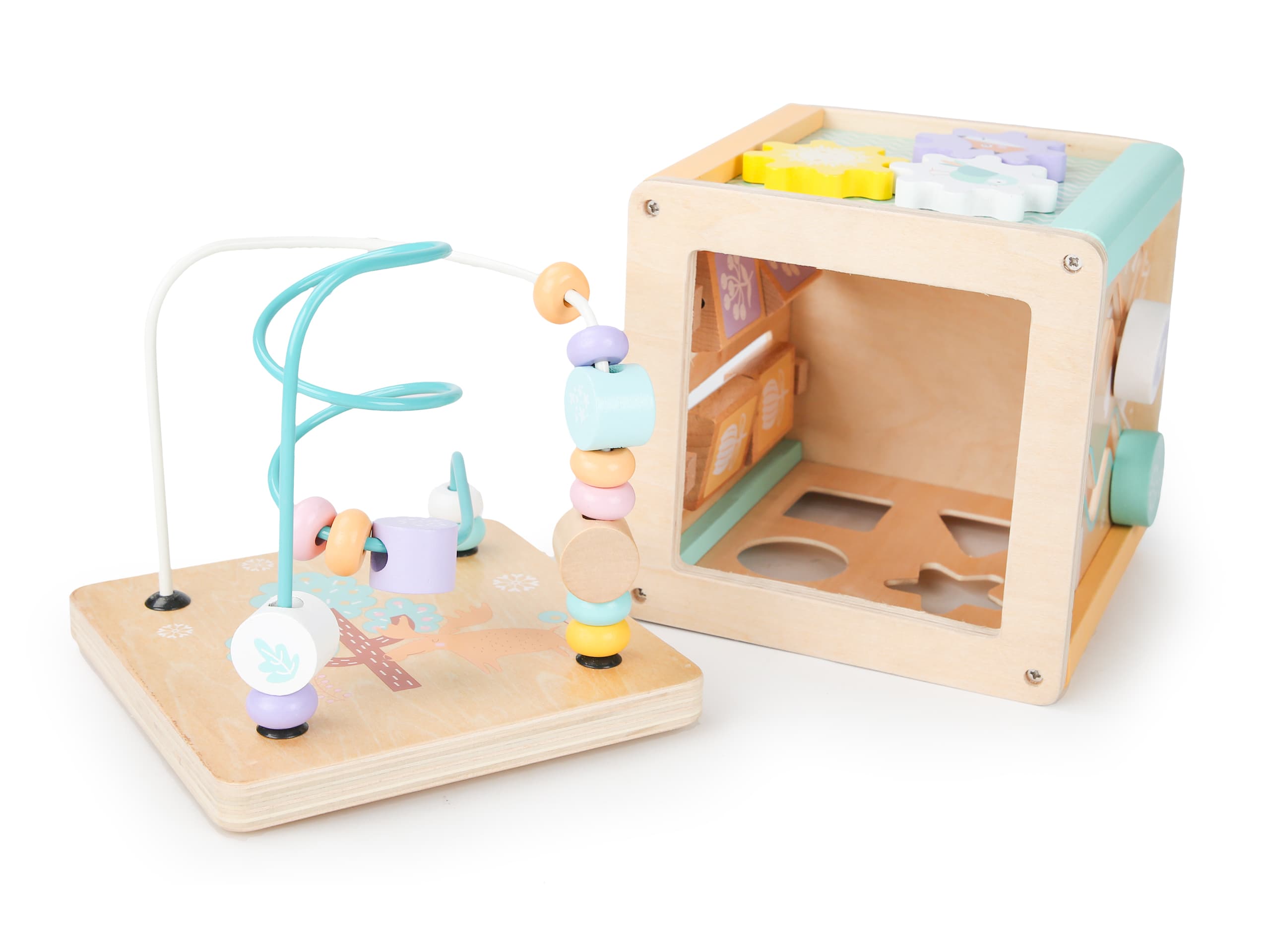 Drewniana kostka edukacyjna sorter mula ECOTOYS