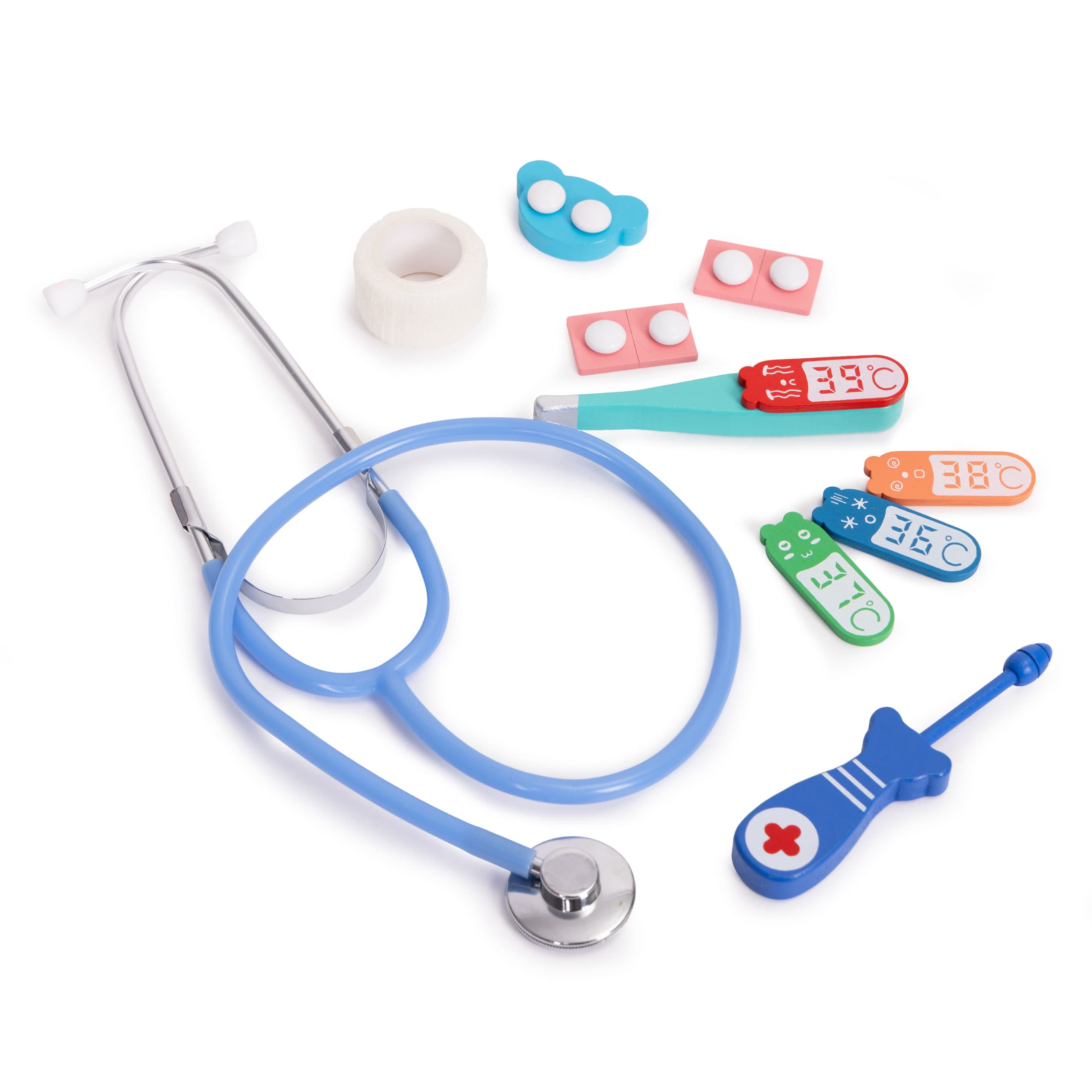 Drewniany zestaw małego lekarza torba medyczna dla dzieci 28 elementów ECOTOYS