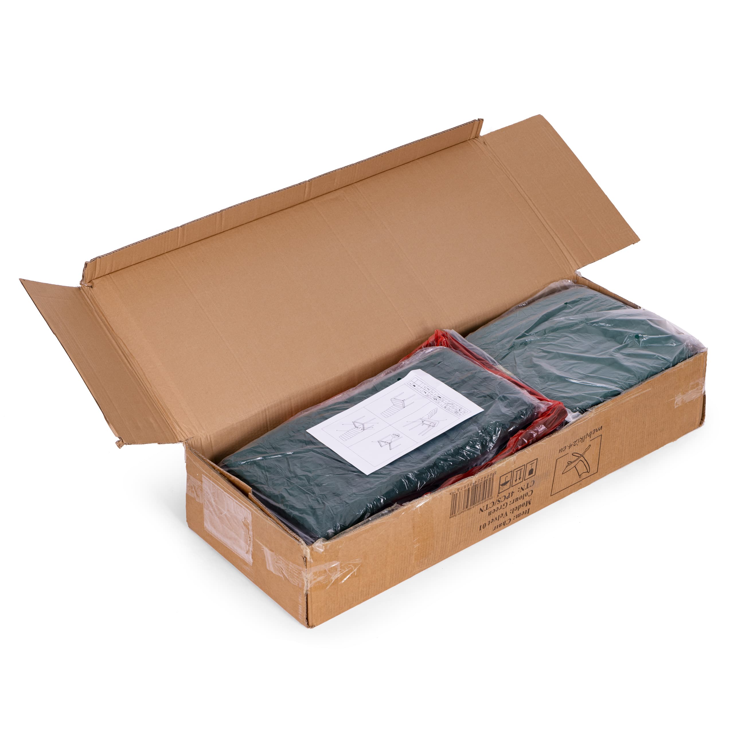 Krzesła z wyprofilowanym oparciem- VELVET NIEBIESKI - 4 sztuki