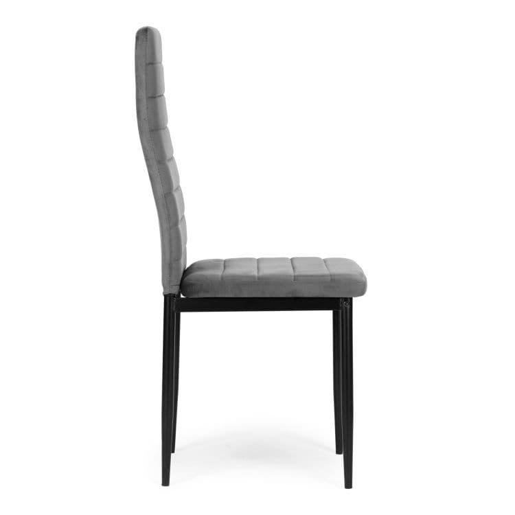 Krzesła z wyprofilowanym oparciem- VELVET SZARE - 4 sztuki
