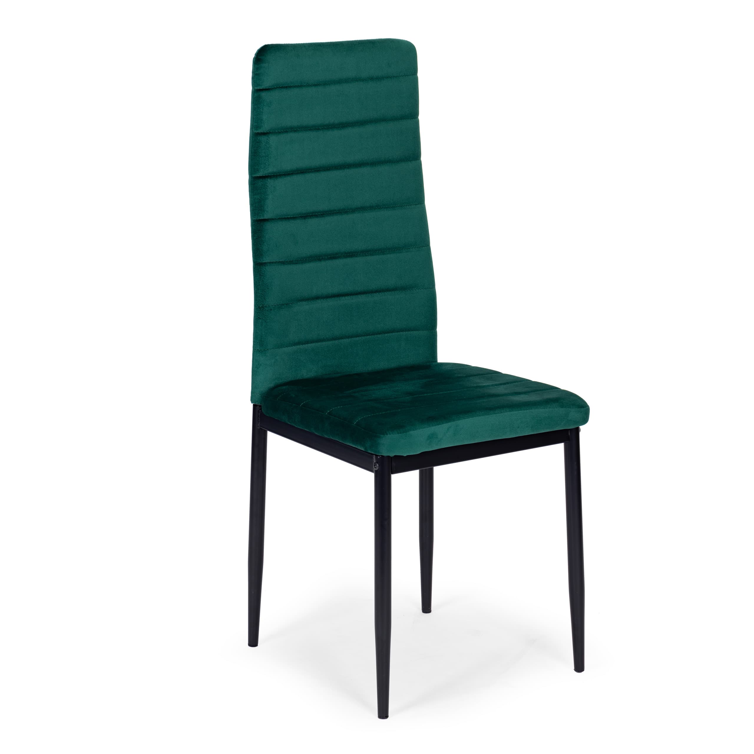 Krzesła z wyprofilowanym oparciem- VELVET ZIELONY - 4 sztuki